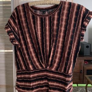 INC International Concepts Black and Brown Striped Top